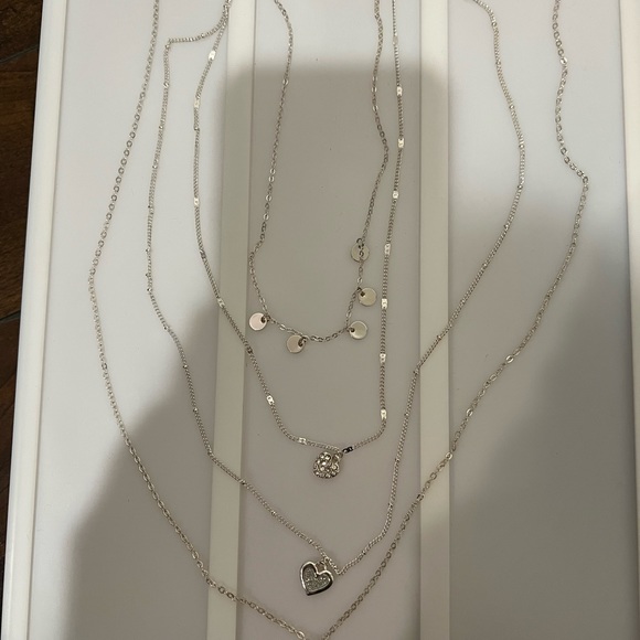 4 Tier Silver Necklace - Picture 4 of 7